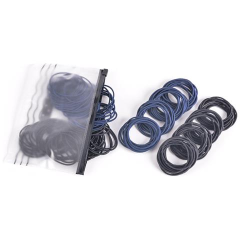 Elastici Per Capelli Colorati 100 Pezzi Morbidi In Tessuto Black+blue - Foto 1