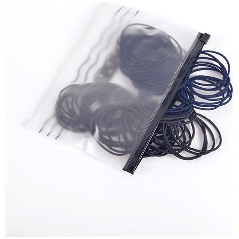 Elastici Per Capelli Colorati 100 Pezzi Morbidi In Tessuto Black+blue - Foto 2