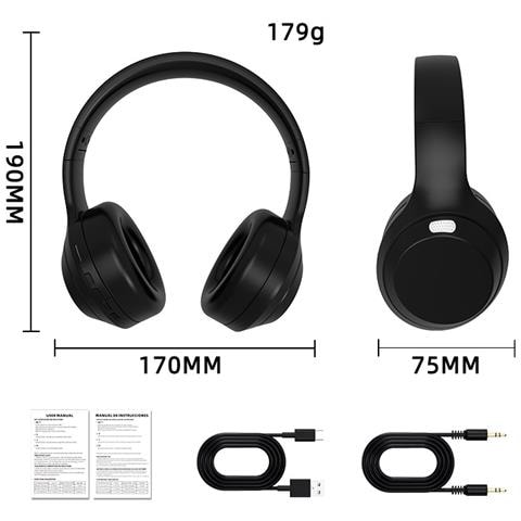 Cuffie Bluetooth Over-ear Nere Classiche Dr10 - Foto 2