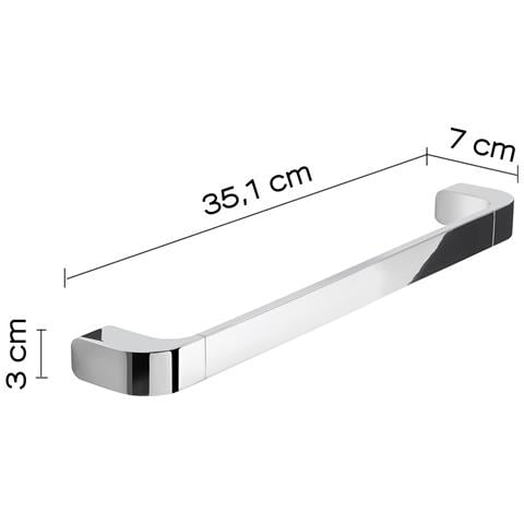 Portasalviette 35 Cm In Ottone, Acciaio Inox E Cromall 3221-35 Serie Outline Cromato - Foto 2