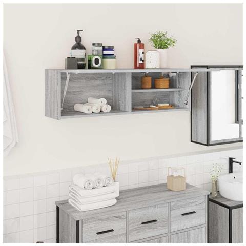 Mobile da Bagno Grigio Sonoma 100x25x30 cm in Truciolato - Foto 2