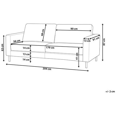 Divano 3 Posti Savalen Tessuto Bianco Sporco - Foto 7