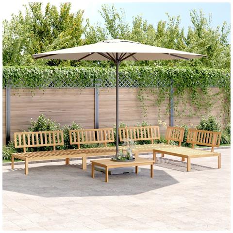 Set Divano Pallet da Giardino 5 pz in Legno Massello di Acacia - Foto 2