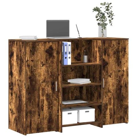 Banco Reception Rovere Fumo 135x50x103,5cm in Legno Multistrato - Foto 2