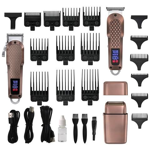 Set Tagliacapelli E Rifinitore Elettrico Con Display Digitale 935w - Kit Professionale Per La Cura Della Persona Pink - Foto 1