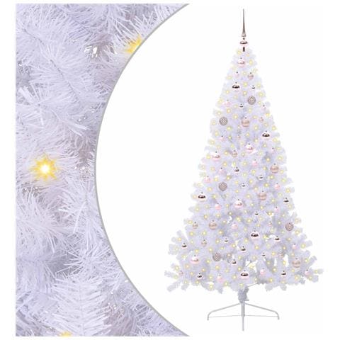 Albero di Natale artificiale Bianco 180 cm PVC e Acciaio - Foto 1