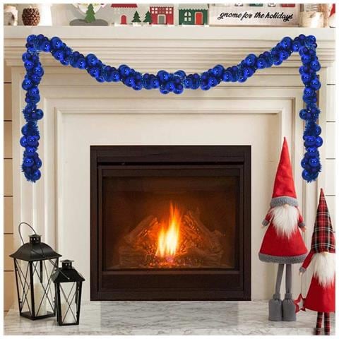 Ghirlanda di Palline di Natale Blu 186 cm Polistirolo - Foto 2