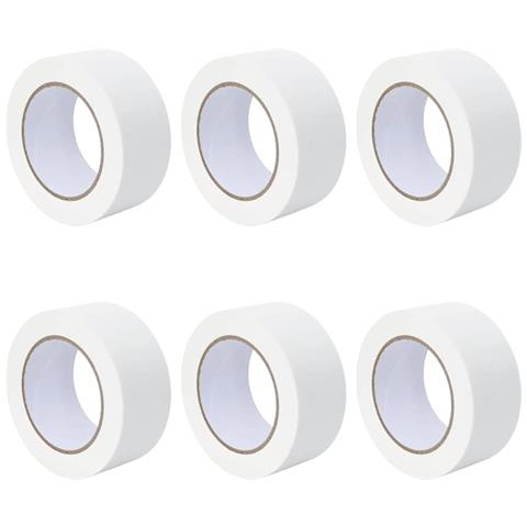 Nastri Adesivi per Pittori 6 pcs Bianco 50mm x 50m Carta - Foto 1