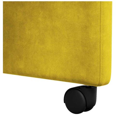 Sedie da Pranzo con Ruote 2 pcs Giallo 58 x 67 x 97 cm Velluto - Foto 9