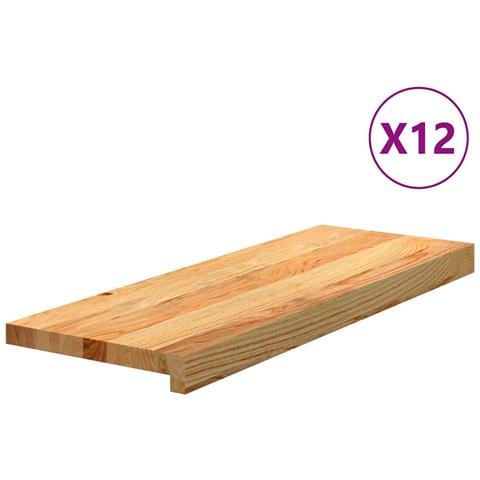 Gradini 12 pz Marrone Chiaro 70x25x2 cm Legno Massello Rovere - Foto 1