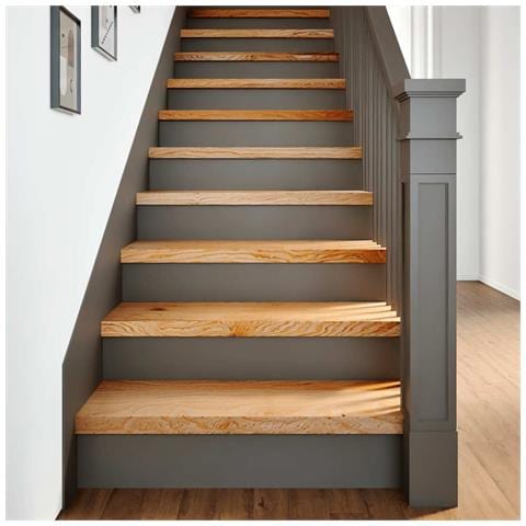 Gradini 12 pz Marrone Chiaro 70x25x2 cm Legno Massello Rovere - Foto 2