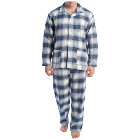 Pigiama Da Uomo In Cotone Con Camicia A Maniche Lunghe Klp7 - Foto 1