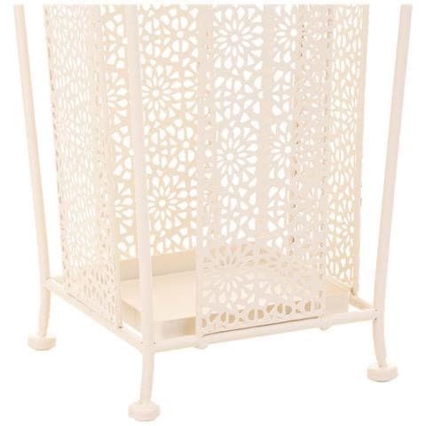 Portaombrelli Quadrato In Ferro Battuto Bianco 24x24x45h Cm - Foto 5