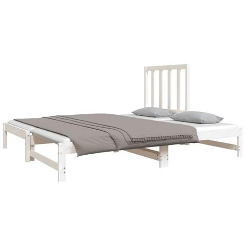 Dormeuse Estraibile Bianca 2x (90x190) cm Legno Massello di Pino - Foto 9