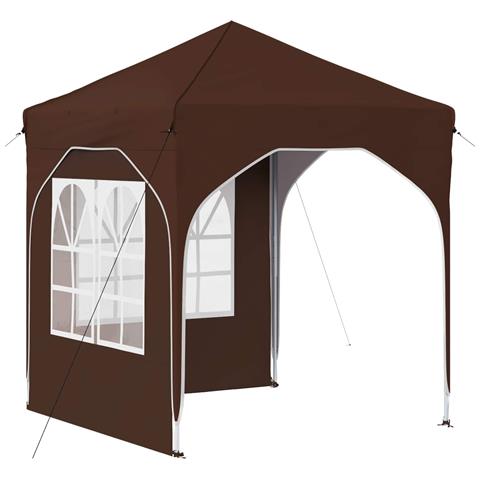 Tenda per feste a pop-up 192 x 192 x 245 cm Marrone - Foto 1