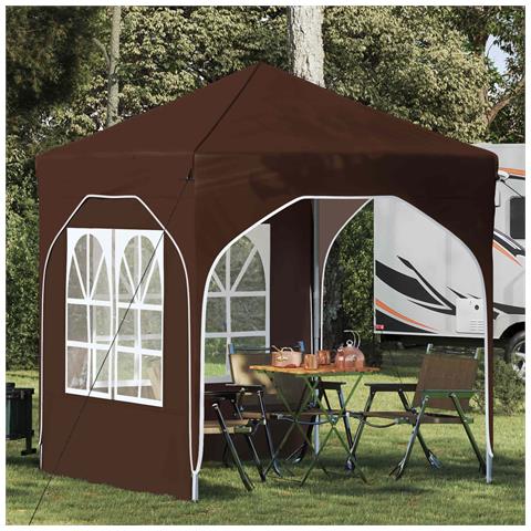 Tenda per feste a pop-up 192 x 192 x 245 cm Marrone - Foto 2