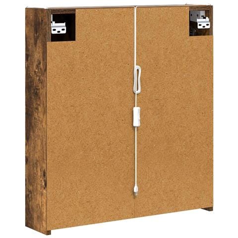 Mobiletto per specchio da bagno Rovere fumé 63,5 x 15,5 x 70 cm - Foto 9