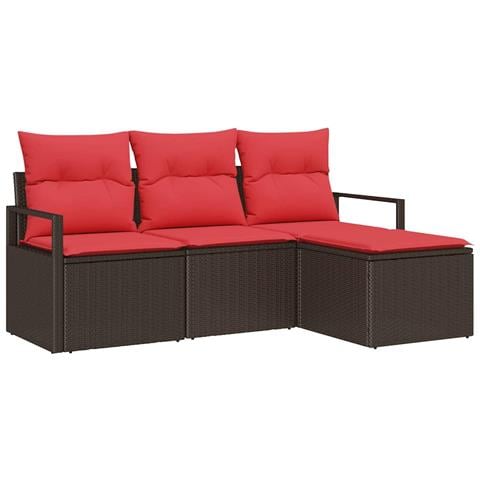 Set di divani 4 pcs Marrone polyrattan - Foto 1
