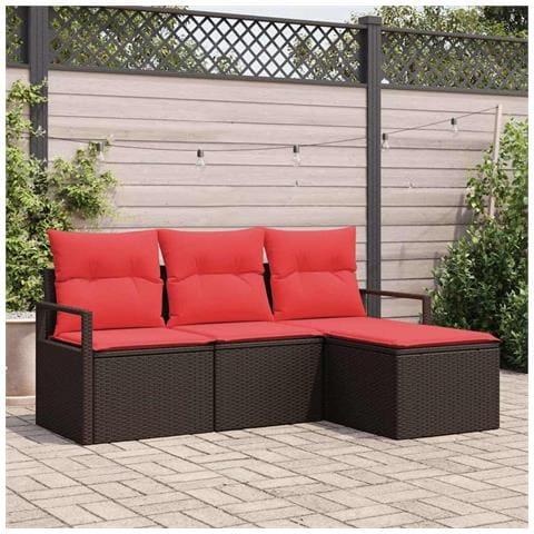 Set di divani 4 pcs Marrone polyrattan - Foto 2