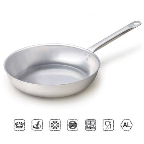 Padella Saltapasta in Lega di Alluminio con Manico in Acciaio per Uso Professionale - Diametro 30 cm - Foto 2