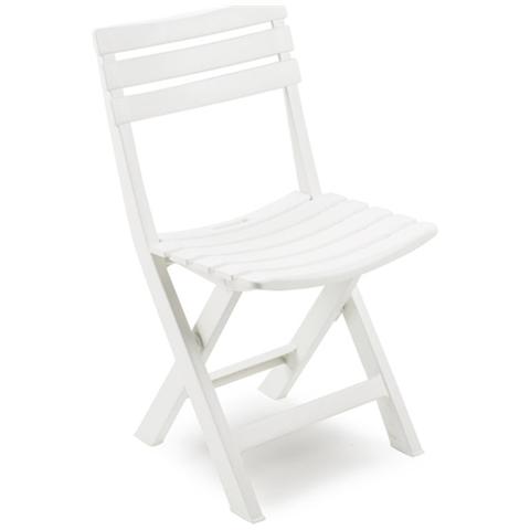 4 Sedie in polipropilene, pieghevole, colore bianco cm 44x41xH 78 - Foto 1
