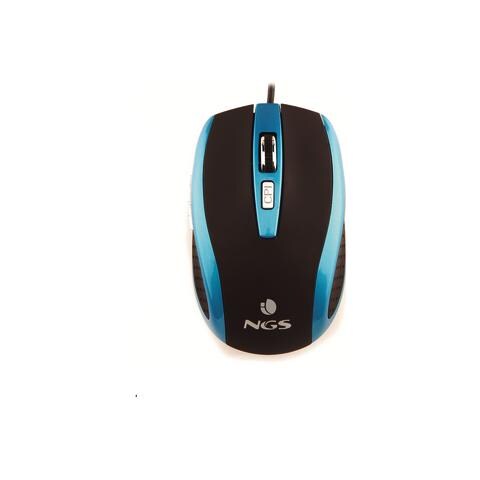 Mouse Ottico Usb 800-1600dpi 6 Tasti + Rotella Rivestimento In Gomma Colore Nero Blu - Foto 1