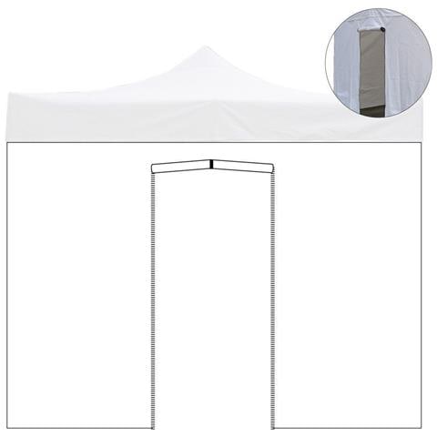 Telo Laterale Con Porta Gazebo 3x3mt Tessuto Oxford 600d Impermeabile 9005/4 - Foto 3
