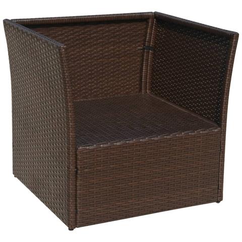 Set 5 Pezzi Da Giardino Poliestere / vimini Marrone - Foto 2