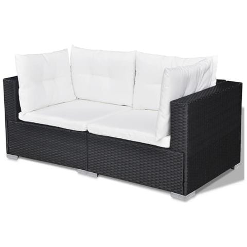 Set 28 Pz Mobili Da Esterno Salone Giardino In Polirattan Nero - Foto 10