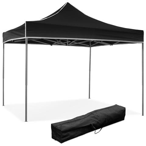 Gazebo Richiudibile 3x3 M Pieghevole Telo Nero In Pvc 100% Impermeabile 9003 - Foto 2