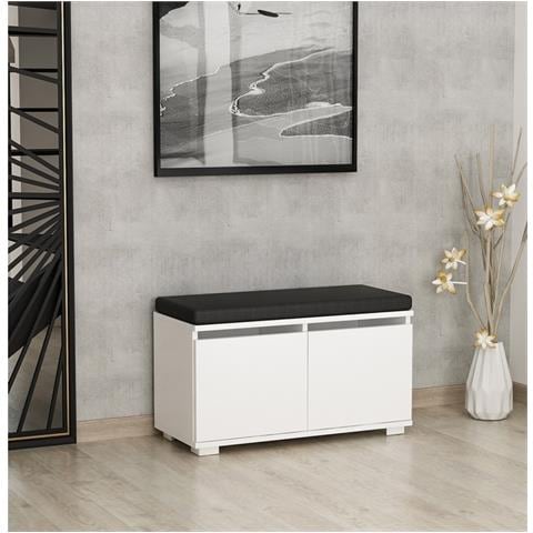 Scarpiera Drago Salvaspazio Porta Scarpe - Con Ripiani - Da Ingresso - Bianco In Legno, 80 X 35 X 42 Cm - Foto 2