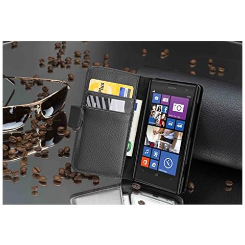 Custodia Compatibile Con Nokia Lumia 1020 In Nero Ossido - Coperchio Protettivo In Ecopelle Testurizzata E Tasca Per Carte Di Credito - Foto 4