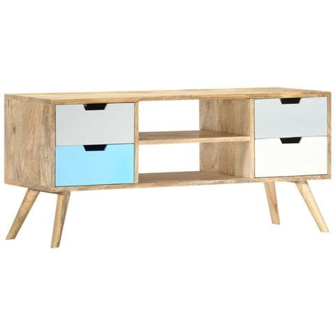 Mobile Porta Tv 110x35x48 Cm Legno Massello Di Mango - Foto 1