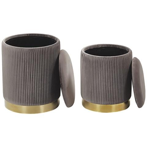 Set Di 2 Pouf Portaoggetti Grigio Miramar - Foto 16
