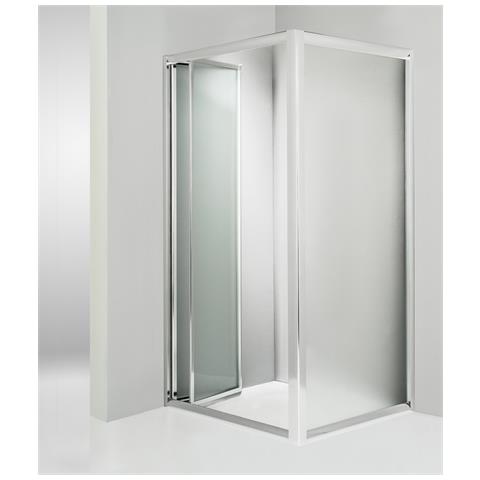 Box Douche Angulaire Luna 70x70 Cm PVC Blanc – Porte Pliante (sans Marque)