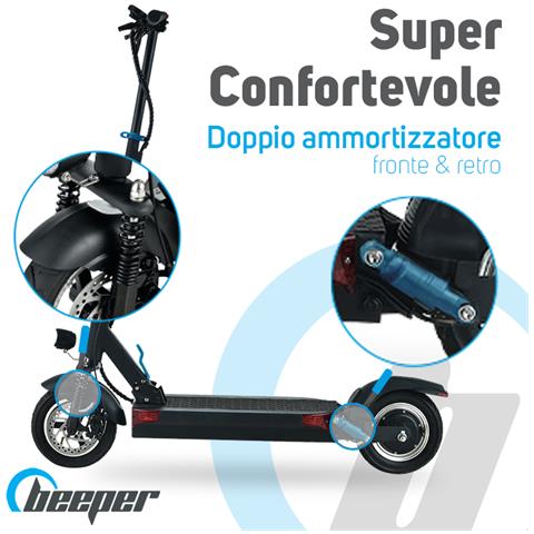Max Monopattino Scooter Elettrico Con Allarme 10 Pollici 500w 48v 8ah - Foto 7