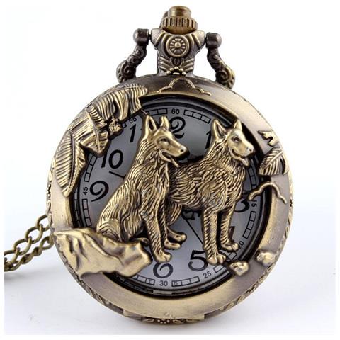 SLOWMOOSE - Orologio Da Tasca Al Quarzo Vuoto Con Cavallo Taschino In  Bronzo Antico [ cane] - ePRICE