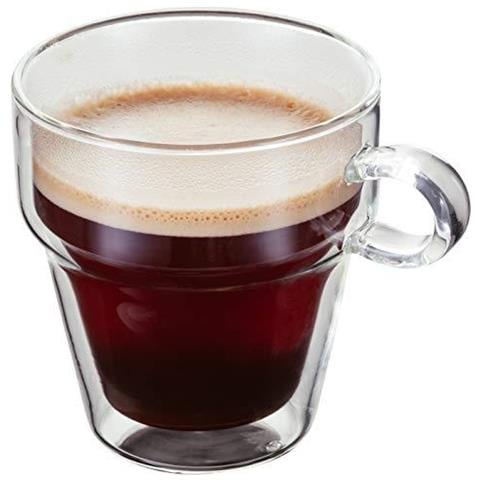 Giudice Jdg32 A Doppia Parete In Vetro Impilabile Tazze Di Caff Con La Maniglia Set Di 2 Vacuum Hollow Sealed 200ml Della Tazza Di Caff Fatto A Mano Resistente Al Calore Lavastoviglie 200ml Della Tazza Di Caff - Foto 2