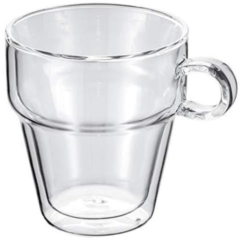 Giudice Jdg32 A Doppia Parete In Vetro Impilabile Tazze Di Caff Con La Maniglia Set Di 2 Vacuum Hollow Sealed 200ml Della Tazza Di Caff Fatto A Mano Resistente Al Calore Lavastoviglie 200ml Della Tazza Di Caff - Foto 1