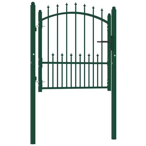 Cancello Per Recinzione Con Punte In Acciaio 100x100 Cm Verde - Foto 1