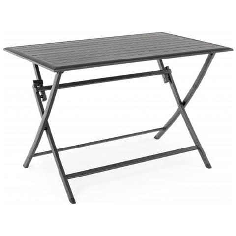 Tavolo Per Esterno In Alluminio Antracite Elin 110x70x H71 Cm - Foto 1