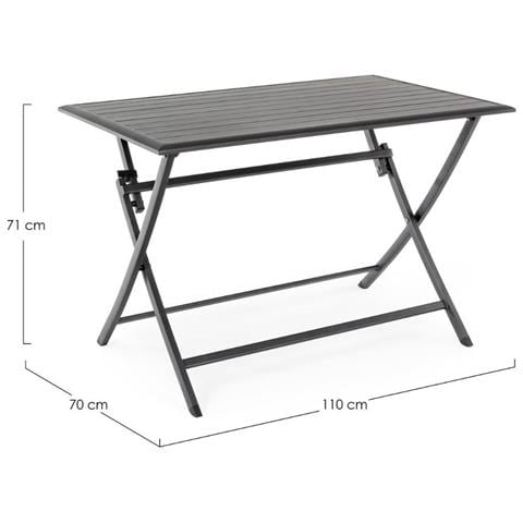 Tavolo Per Esterno In Alluminio Antracite Elin 110x70x H71 Cm - Foto 2