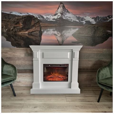 Camino elettrico TUX White bianco ElectricSun, con effetto sonoro, L110xH102cm - Foto 2