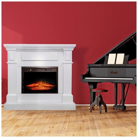 Camino elettrico TUX White bianco ElectricSun, con effetto sonoro, L110xH102cm - Foto 1