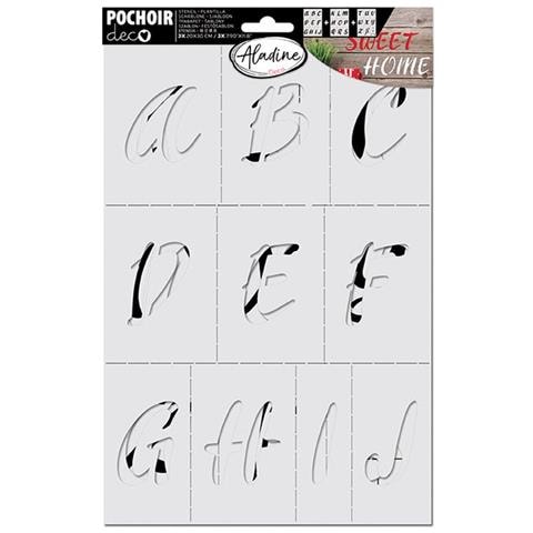 3 Stencil Di Decorazione - Alfabeto - 20 X 30 Cm - Foto 1