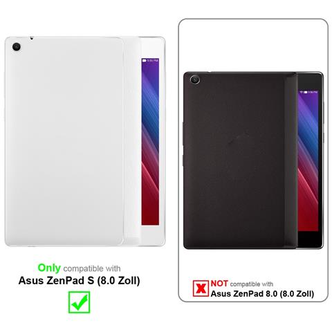 Custodia Per Tablet Compatibile Con Asus Zenpad S (8.0 Zoll) In Nero - Coperchio Protettivo A 360 Gradi Fatto Di Finta Pelle Con Funzione Di Stand E Banda Elastica - Foto 2