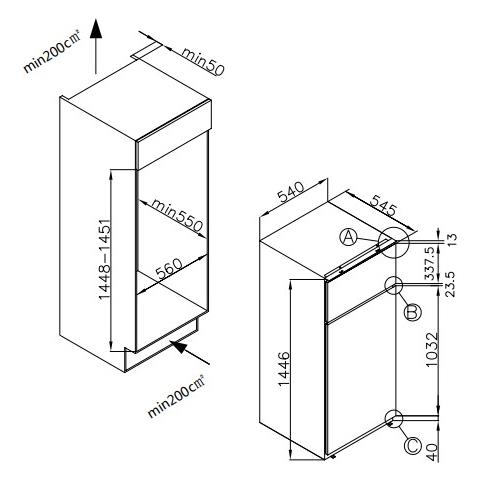 Frigorifero Doppia Porta da Incasso F6DP220E Classe E Capacità Netta 220 Litri - Foto 9