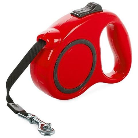 Guinzaglio Automatico Per Cani Fino A 15kg Con Chiusura A Nastro - Rosso - Foto 1