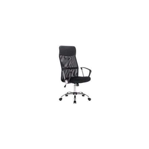 Cy101 Sedia Seduta Imbottita Girevole Con Elev A Gas Mecc Monoleva Schienale Curvo Traspirante A Rete Base Cromata Black - Foto 1