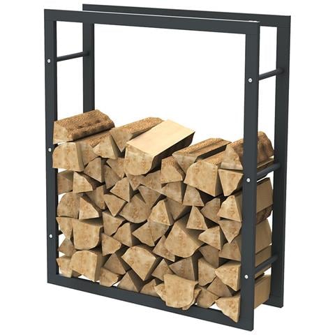 Portalegna Supporto Metallo Porta Legna Interno Legnaia Camino Stufa 100x80x25cm - Foto 4